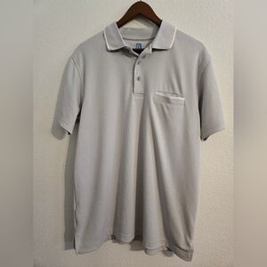 PGA Tour Men's Short Sleeve Pullover Polo Shirt - Light Gray - Large